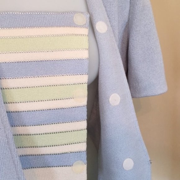 ST. JOHN COLLECTION knit jacket, blue, size 8 - Picture 5 of 12